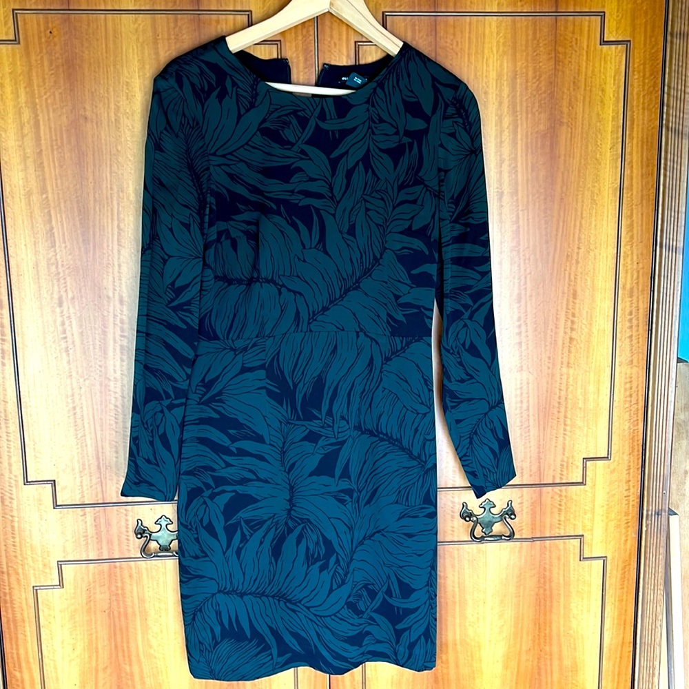 Club Monaco Silk Palm Print Dress